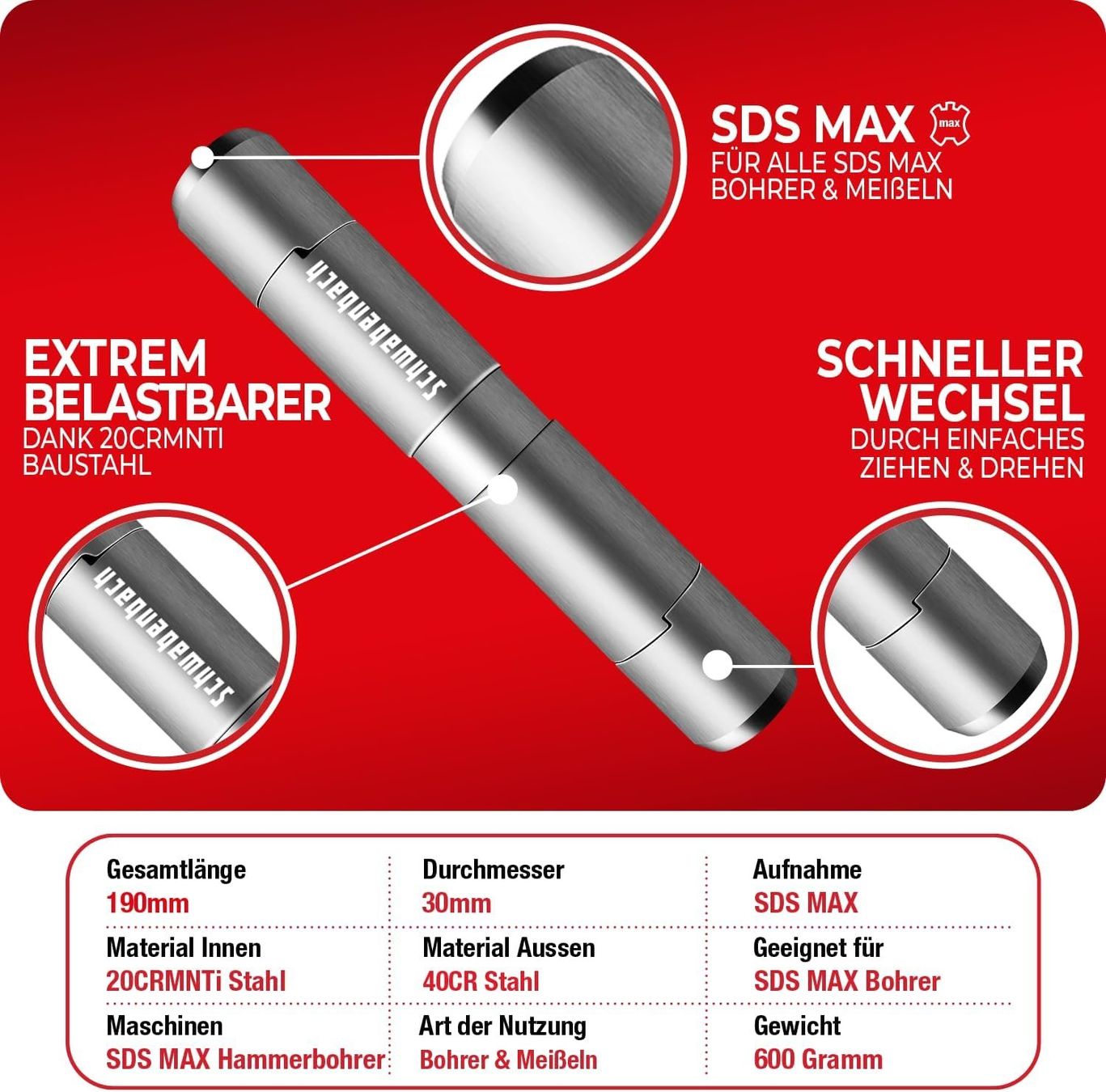 Tous les outils: Max Verlängerung Adapter Bohrhammer – D'occasion à Suhr par SchnapperCH 2