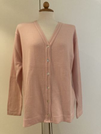 Feine Damen Strickjacke Gr. L 100 %  Merinowolle rosa