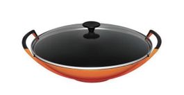 Le Creuset Wok Gusseisen orange - selten gebraucht