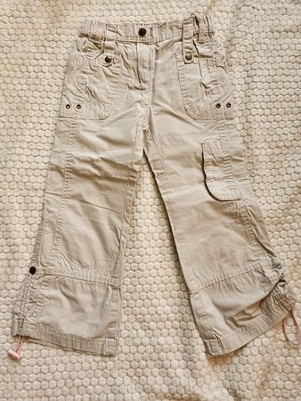 Pantalon cargo beige et rose 104 / 4 ans