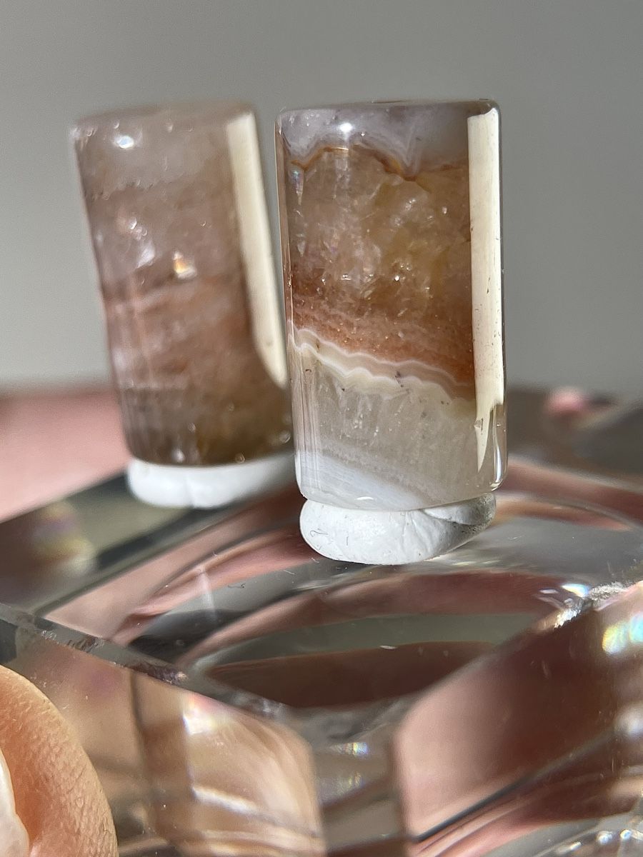 Edelsteine: Zwei traumhafte natürliche Achate – Gebraucht aus Schiers von sisikristall
