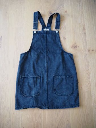 Denim & Co Mini-Latzkleid schwarz Denim, Gr. 38