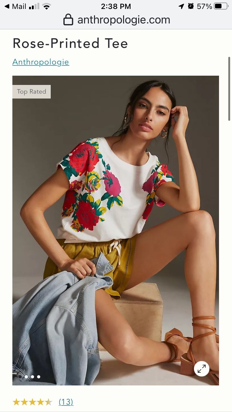 T-shirt: ANTHROPOLOGIE rose printed tee small new! – Nuovo e nell'imballaggio originale da Wädenswil venduto da lucy-ethel 1
