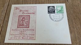 1937 Ganzsache Tag der Briefmarke mit Zudruck Deutsches Reic