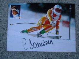 CHANTAL BOURNISSEN (CH) SKISTAR HANDSIGNIERT TOP AK