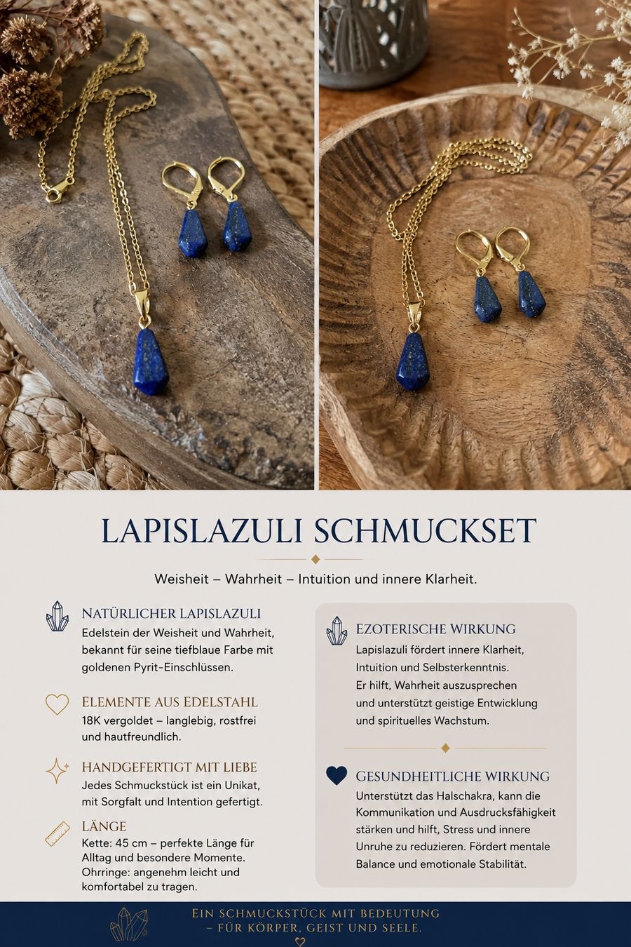 Orecchini pendenti & Orecchini a lobo: Lapislazuli Schmuckset – Nuovo e nell'imballaggio originale da Thun venduto da luk_7qlx