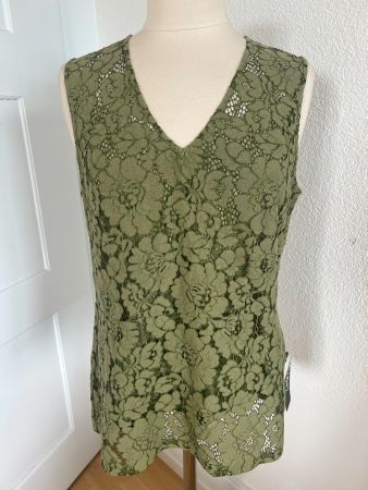 Colora Spitzen Bluse, Gr. L, mattes Grün, NEU