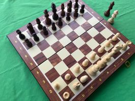 Schach, Kassette Holz, 39x39cm, K80mm, holzimitierend bedru.
