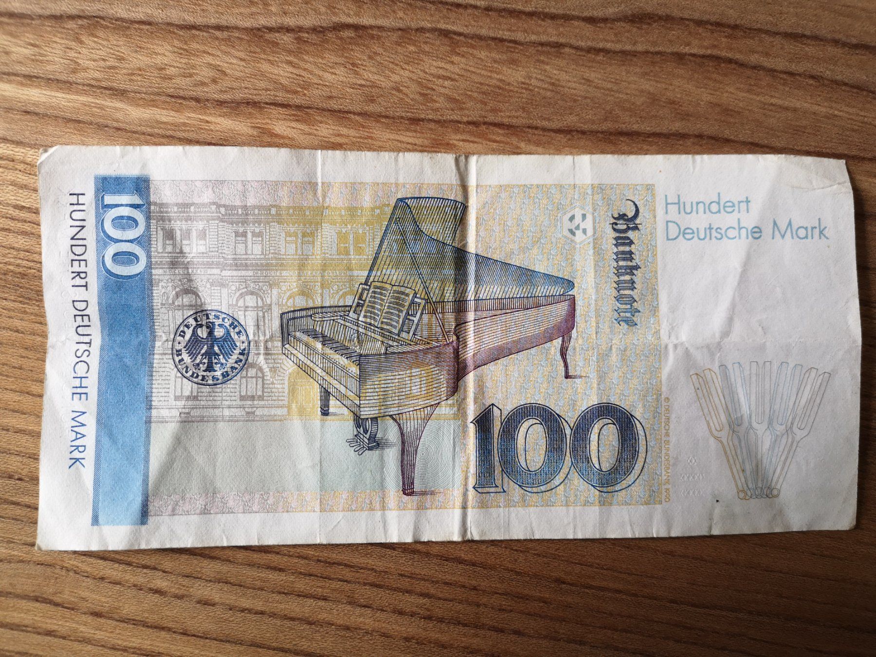 Banknoten: Alte Banknote 100 Deutsche Mark – Gebraucht aus Mümliswil von  1