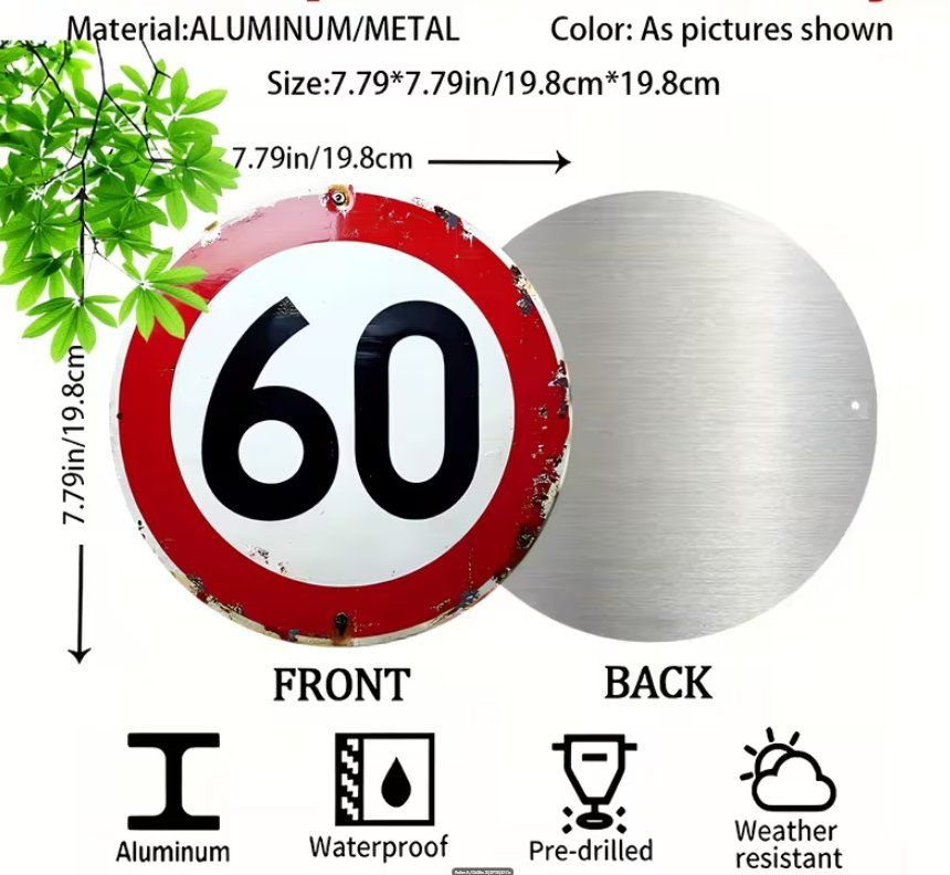Ecriteaux: Aluminium Schild "60" – Neuf avec emballage d'origine à Gerlafingen par Tsuru 1
