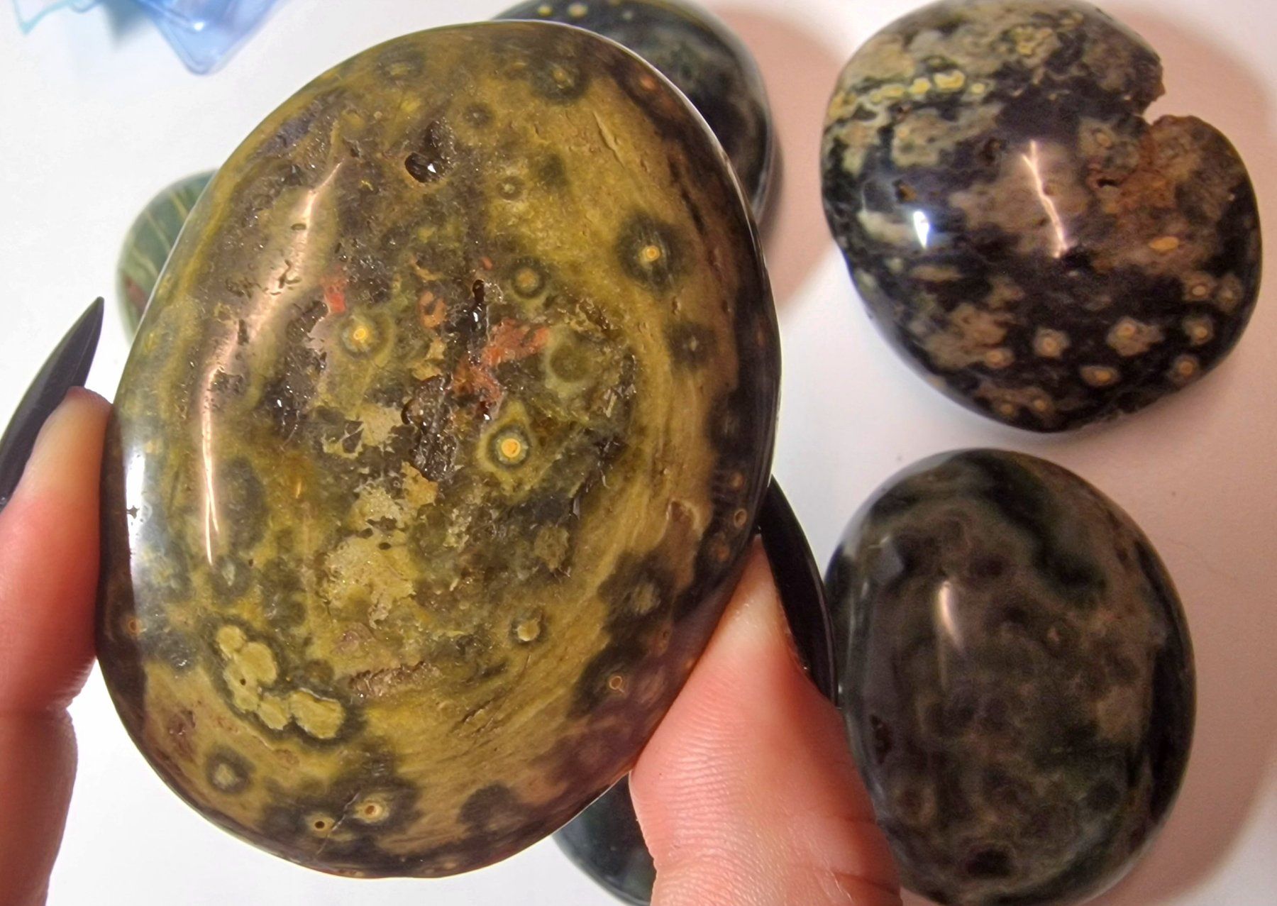 Minerali & Pietre curative: 6 Regenwaldjaspis Handschmeichler 557g – Nuovo (secondo la descrizione) da Matzingen venduto da Shay_Crystalz 2