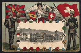 Thun, Kaserne, Passepartout mit Soldaten