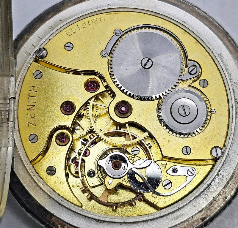Zenith Uhren: Schützen Taschenuhr Silber ZENITH "1924" – Gebraucht aus Zug von urzeit 4