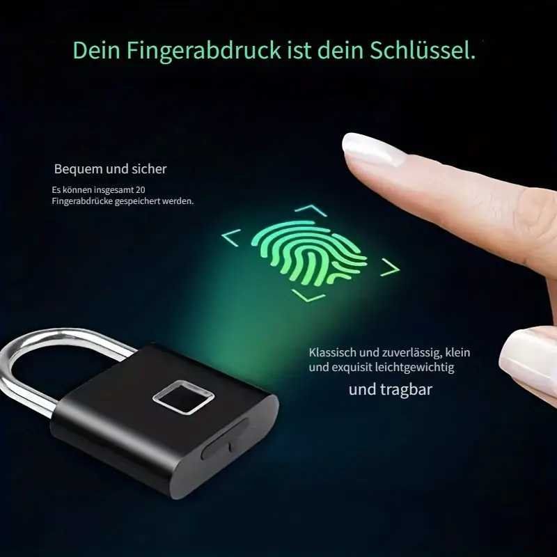 Lucchetti: Fingerprint Vorhängeschloss, wasserdicht – Nuovo e nell'imballaggio originale da Giubiasco venduto da softmail