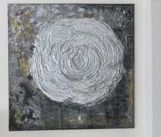Unikat Leinwandbild/Materialmix Silver Rose