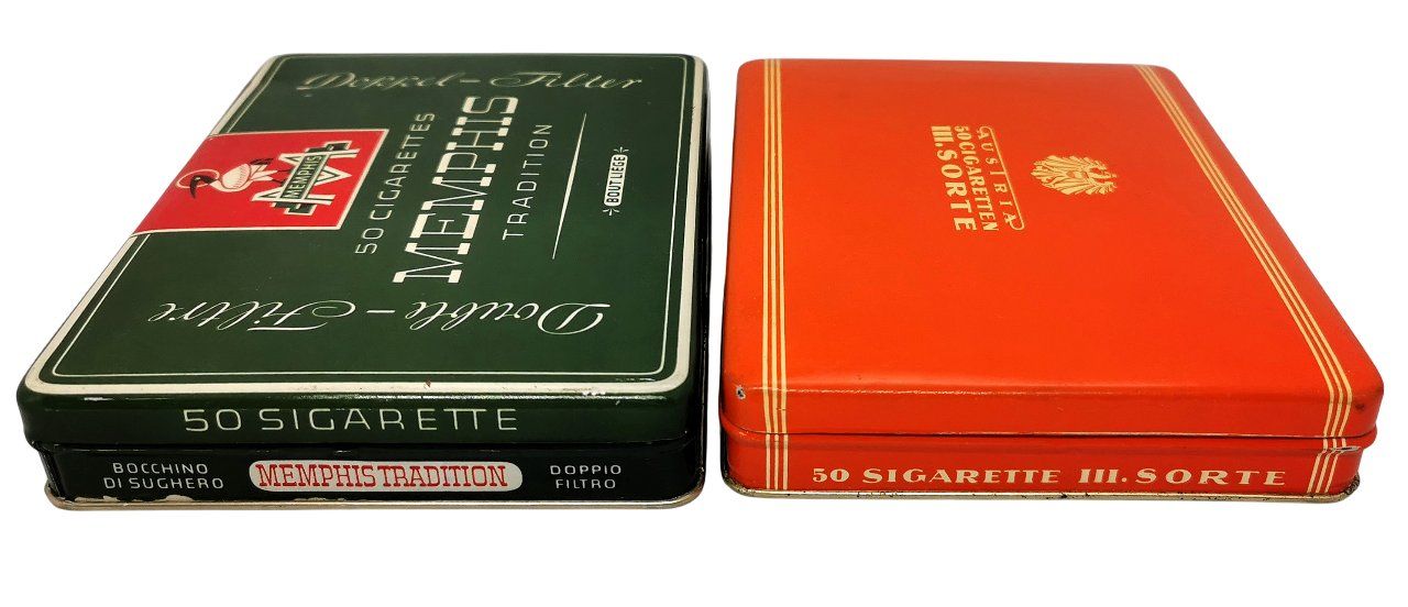 Altri Prodotti per fumatori: 2x boîte cigarettes Zigaretten Blechdose Memphis Austria – Usato da Tavannes venduto da Brocashop 2