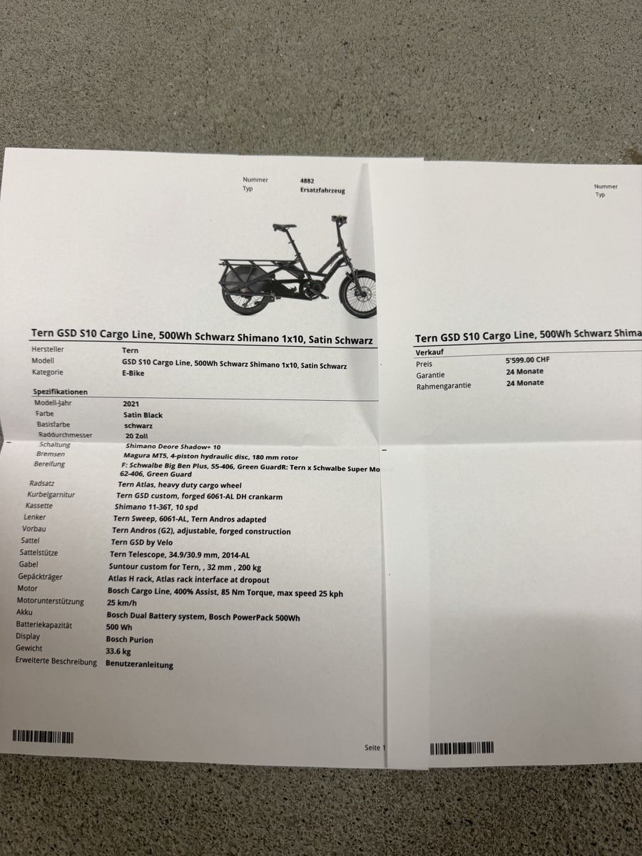 Tern Biciclette: Ebike Tern GSD S10 Cargo Line – Nuovo (secondo la descrizione) da Alpnach Dorf venduto da FO91 9