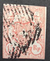 Alte Briefmarke Schweiz, Rayon II, 15 Rp. ziegelrot, 1852