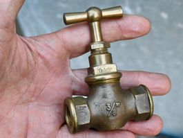 Vintage Messing 40 Wasserhahn / Durchlaufhahn OEDERLIN 3/8