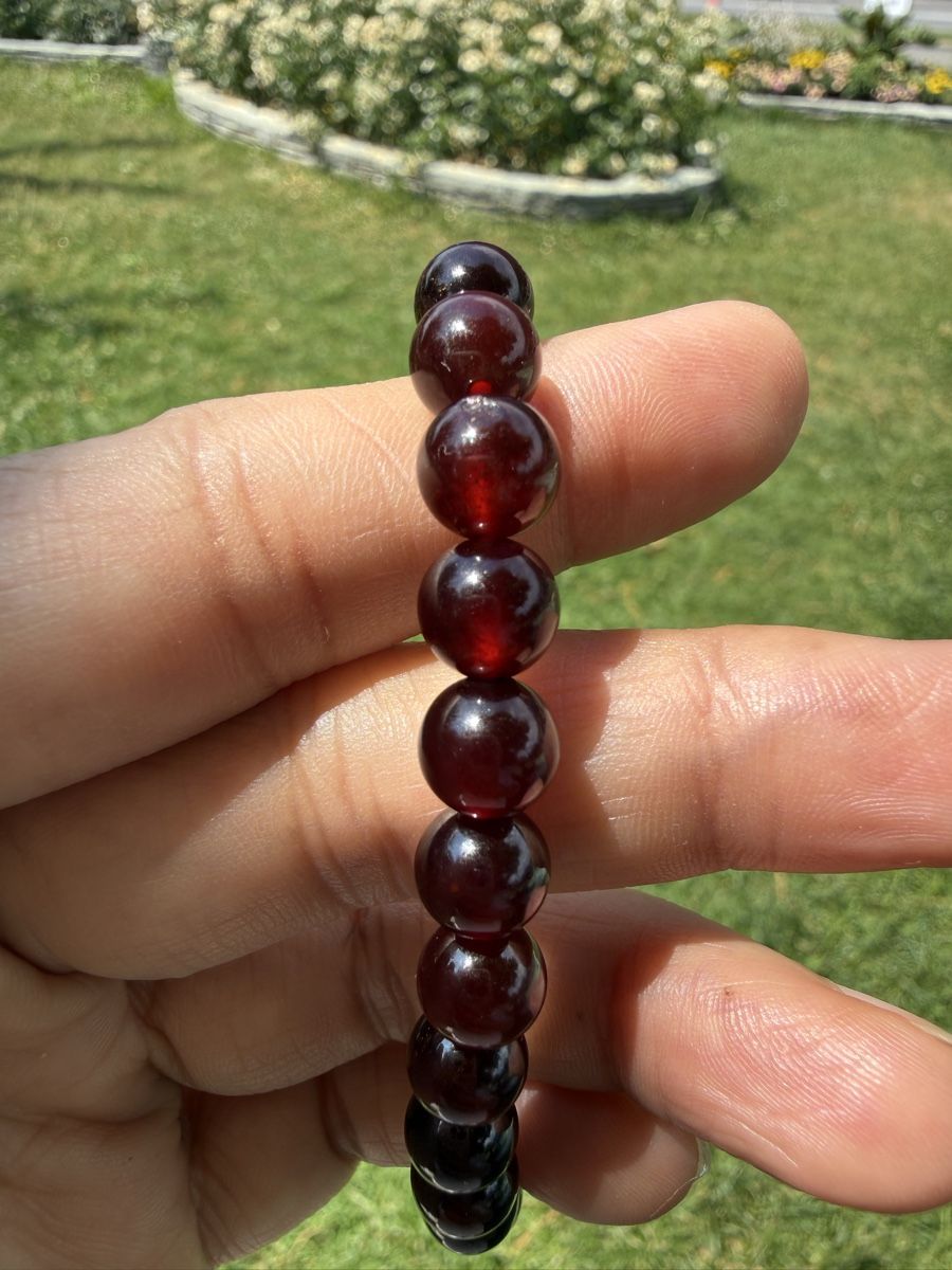 Bracciali & Braccialetti: Echtes Rotes Granat Armband 8mm-Edelstein Schmuck – Nuovo (secondo la descrizione) da Jegenstorf venduto da SteinGlanz 6
