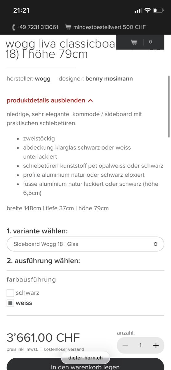 Cassettiere: Wogg Sideboard N18 Weiss – Usato da Zürich venduto da N.Feuerstein 8