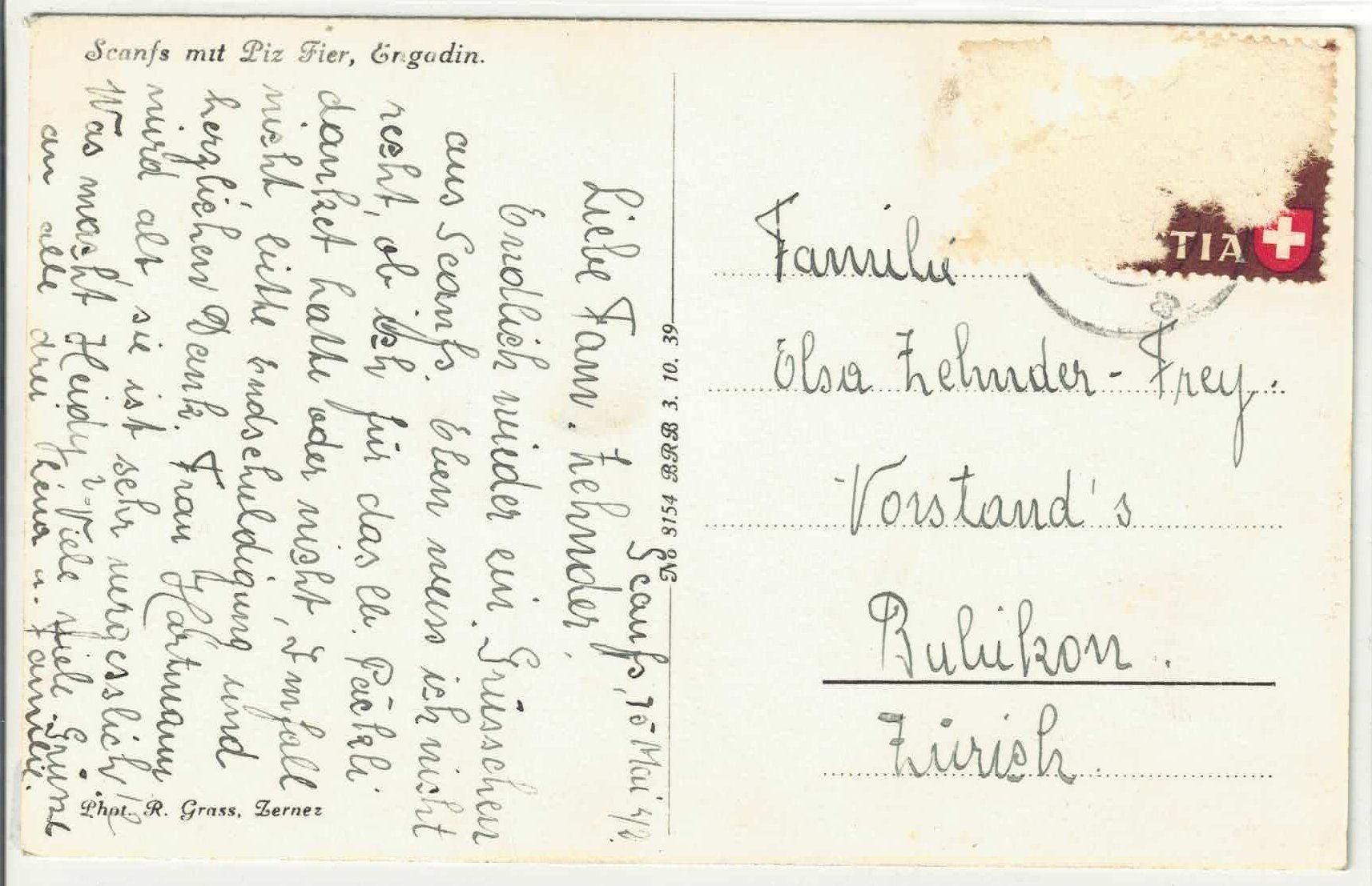Cartoline postali: Scanfs mit Piz Fier - Engadin – Usato da Ettingen venduto da Kartenplanet 1