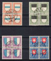 Pro Juventute 1922 im 4er-Block gestempelt ʘ