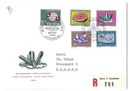 1959 Pro Patria FDC R-Satzbrief mit Ausgabetag-Sonderstempel
