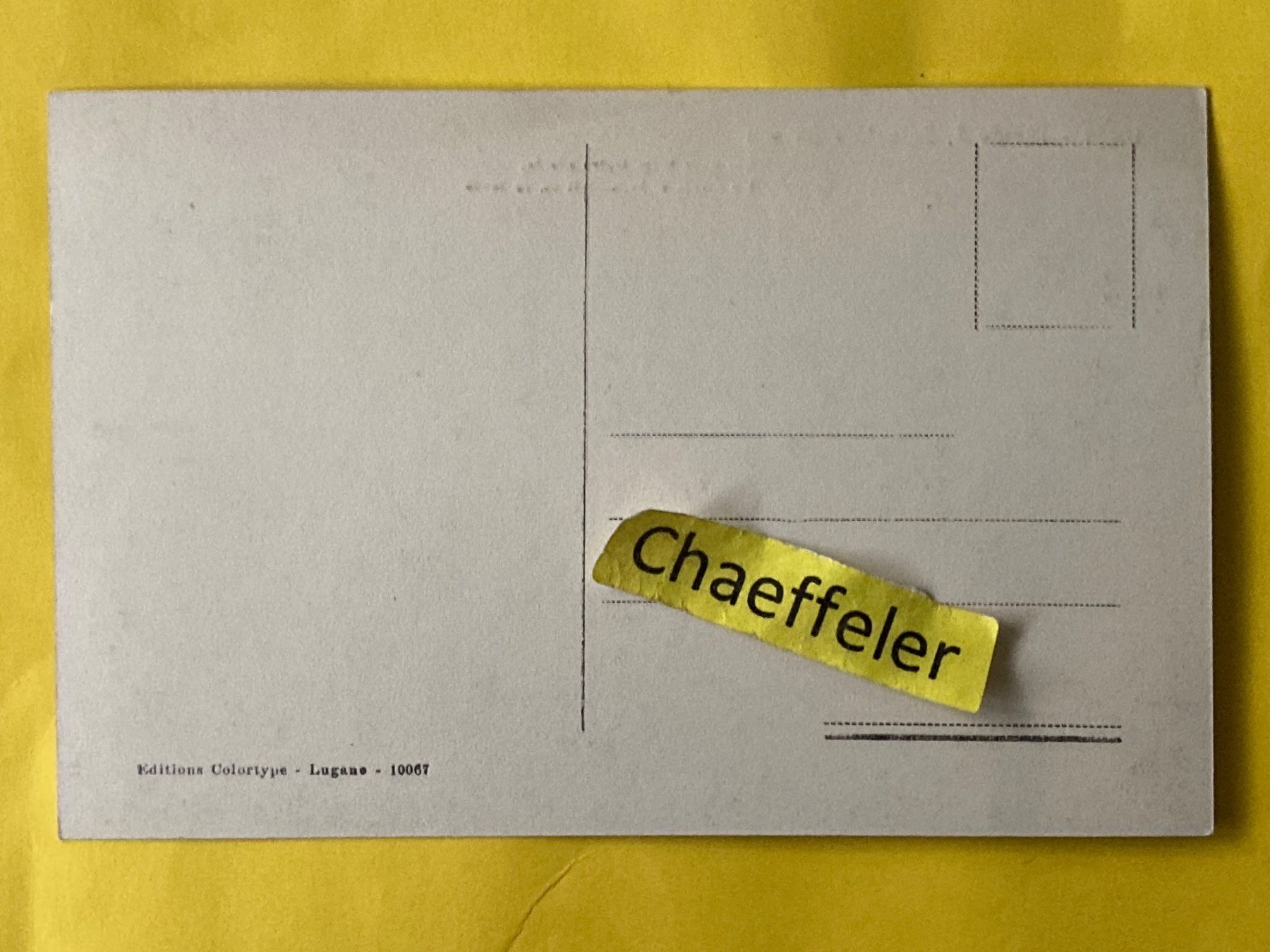 Cartoline postali: 10067 Monte S. Salvatore – Usato da Zürich venduto da Chaeffeler 1
