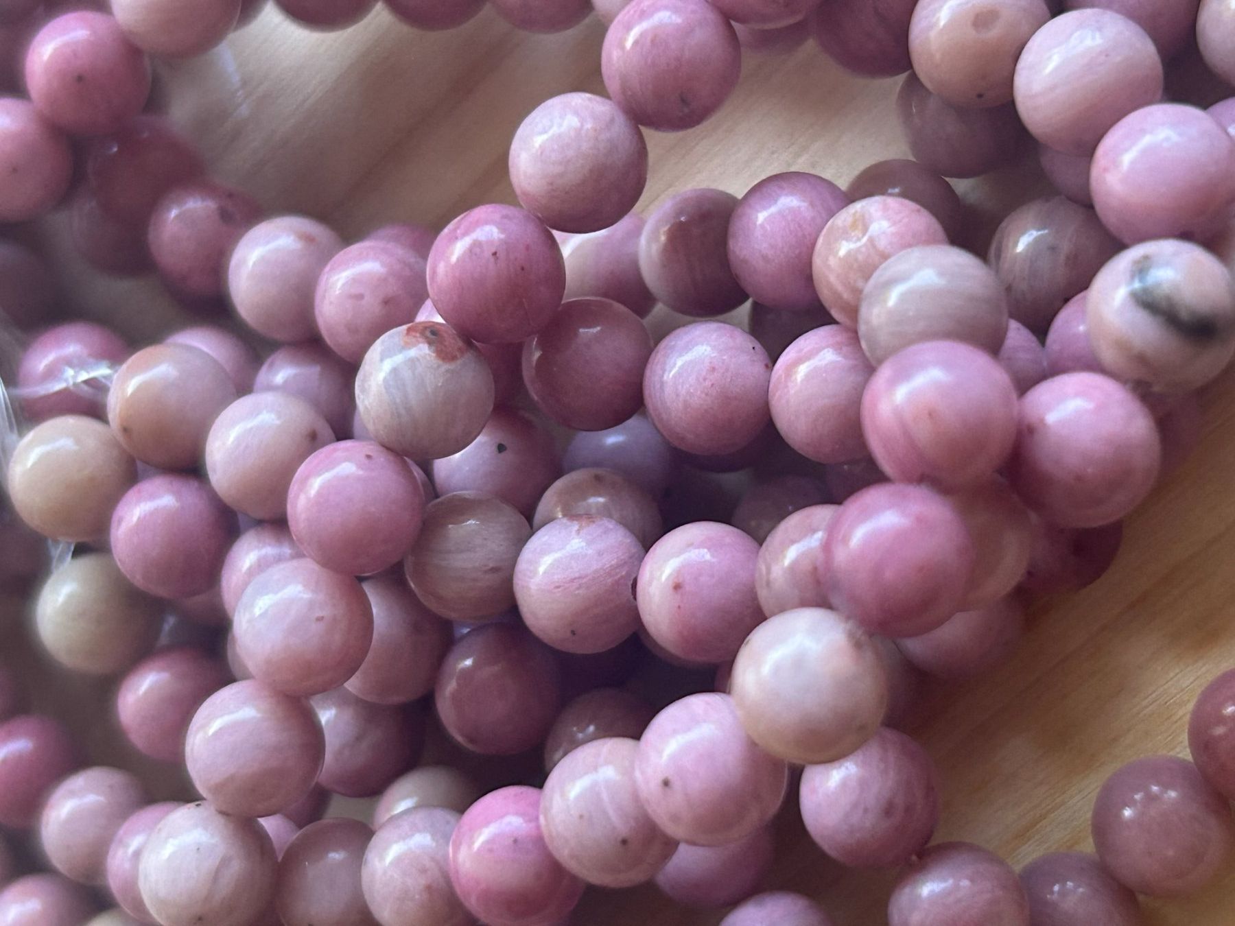 Minerali & Pietre curative: Strang echte Rhodonit beads 6 mm – Nuovo e nell'imballaggio originale da Niederrohrdorf venduto da Ytobi 1