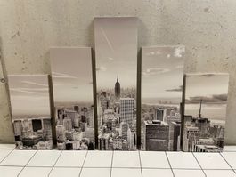 Tableau New York en 5 parties, parfait pour votre salon!