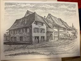 Albert Weisskopf, Pratteln - Lithographie - Alt Pratteln