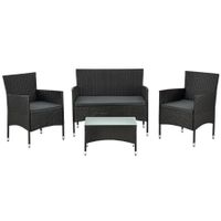 Polyrattan Gartenmöbel-Set Schwarz Gartenmöbel