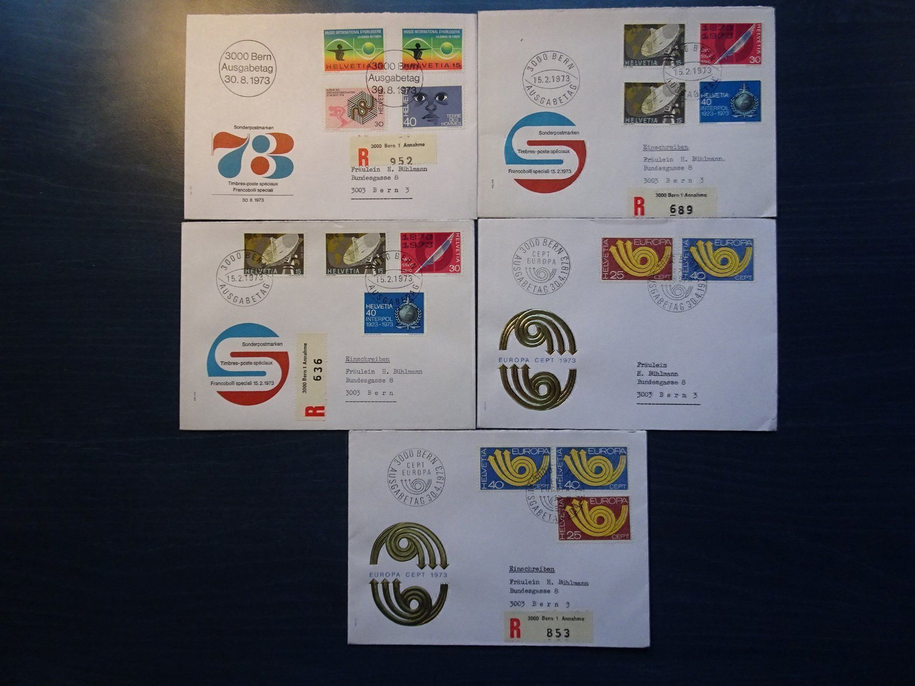 Alle Briefmarken: FDC  1973 – Gebraucht aus Aadorf von Chnorli-Furz