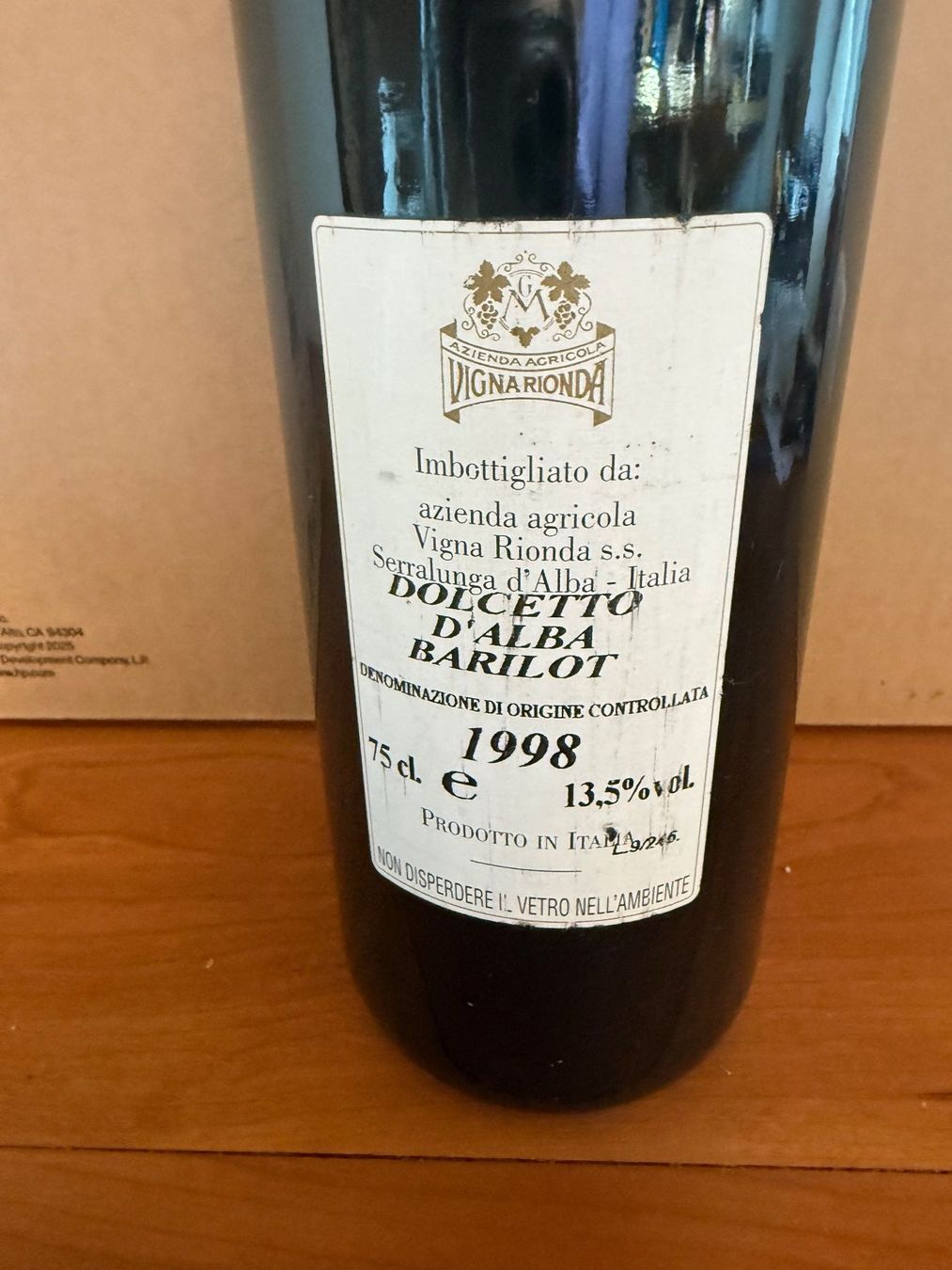 Vino: Dolgetto D'Alba 1998 – Nuovo e nell'imballaggio originale da Zürich venduto da ch3906 1