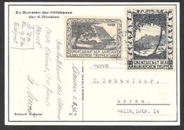Militärkarte zu Gunsten Hilfskasse 4. Division do. Marken