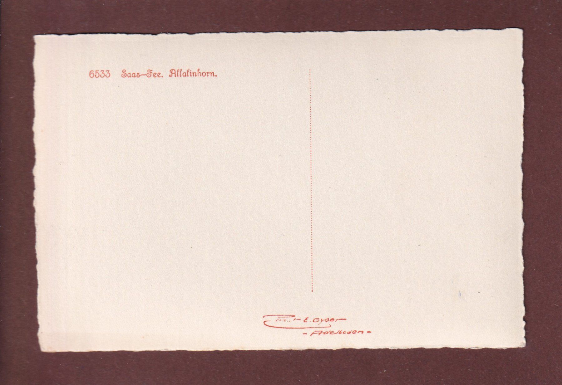 Cartoline postali: SAAS-FEE - Allalinhorn - E. Gyger – Usato da Pully venduto da nicecards 1