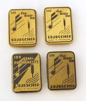 4 Blechdosen Grammophonnadeln Laubscher Switzerland