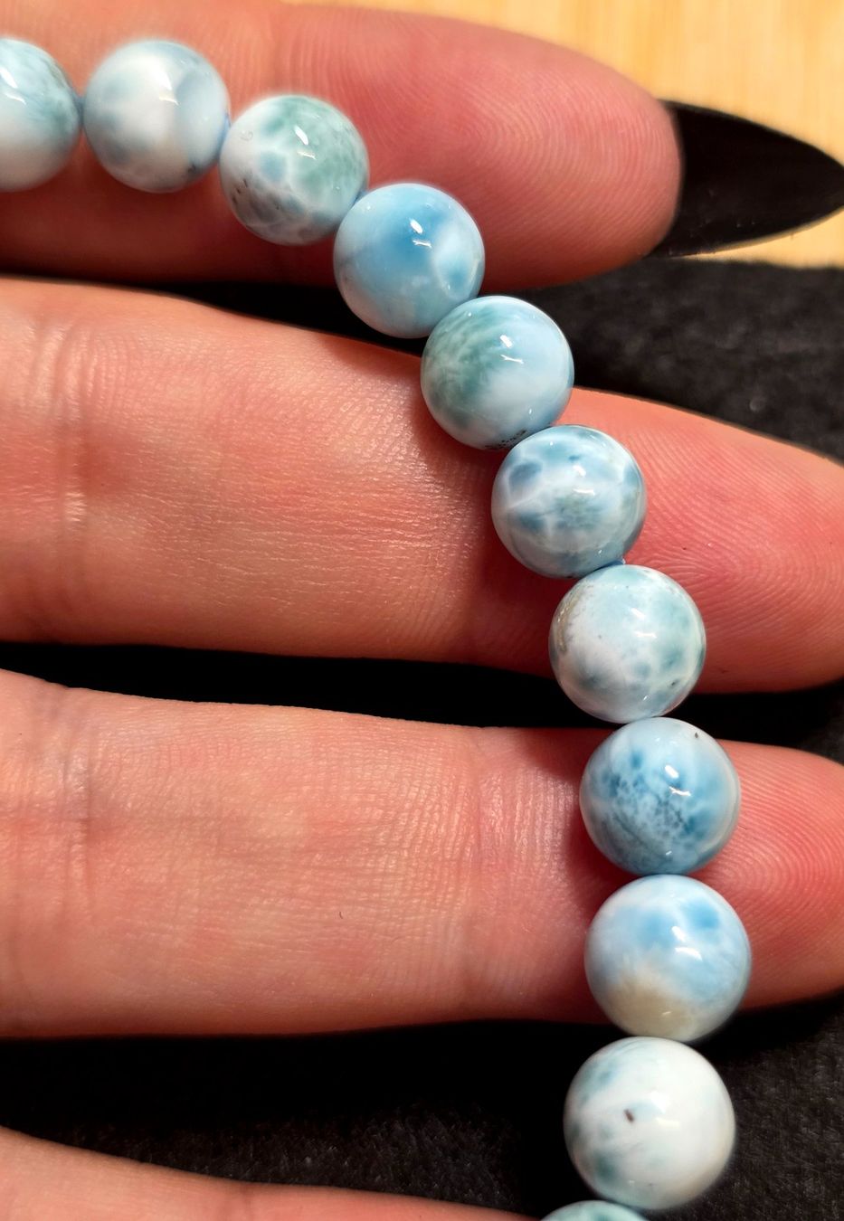 Minerali & Pietre curative: Larimar Armband C 8.2mm – Nuovo e nell'imballaggio originale da Matzingen venduto da Shay_Crystalz 1