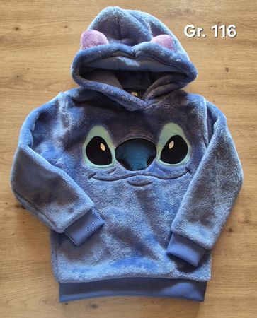 Stitch Hoodie Plüsch blau Grösse 116