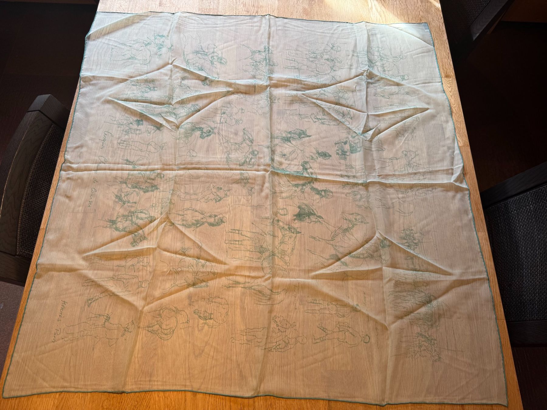 Hermès Foulards, Tücher & Schals: Hermes "Croquis Champs de Courses" 90 cm Mint – Neu (gemäss Beschreibung) aus Grund b. Gstaad von ReLuxe 1