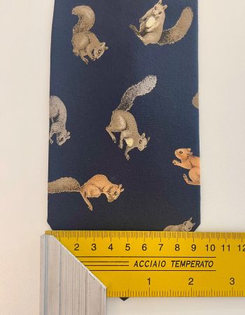 FABRIC FRONTLINE Krawatte Eichhörnchen-Motiv 🐿️ Seide - NEU