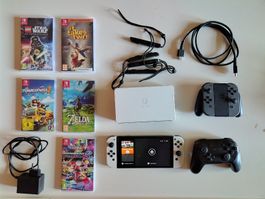 Nintendo Switch Oled weiss mit Zubehör