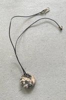 collier cuir et pastille martelée argent boutique Downtown