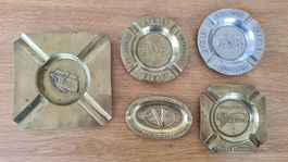 5 Vintage Metall Zigaretten Zigarillo Aschenbecher 1940/50er