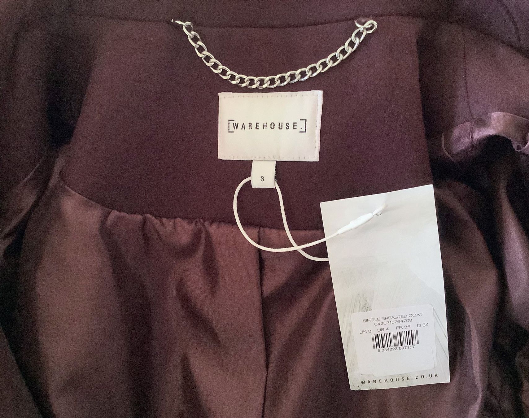 Cappotti: NEW Warehouse Burgundy Winter Coat 36 – Nuovo e nell'imballaggio originale da Founex venduto da sweetcouture 9