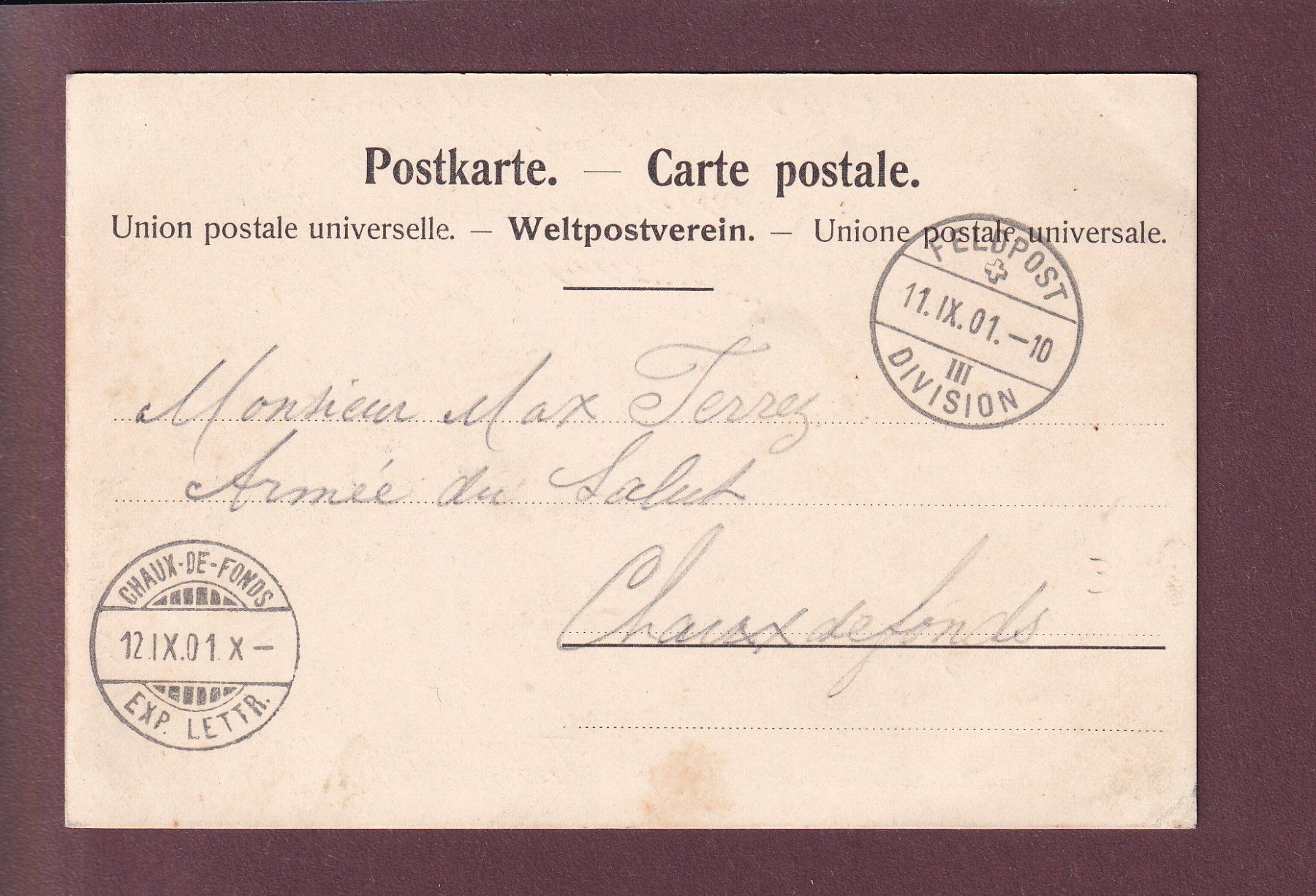 Cartoline postali: Bern - BÄREN - 1901 Feldpost – Usato da Pully venduto da nicecards 1