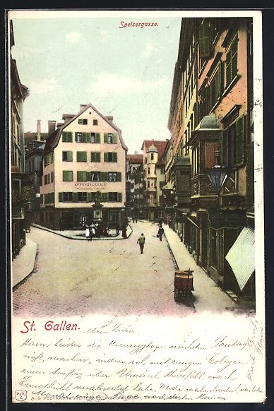 Cartes postales: AK St. Gallen, Blick in die Speisergasse – D'occasion à Berlin par bartko-reher
