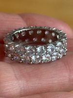 Luxus Elegante Gr:18/8 Ring Memoire Zirkonia Silberfarben