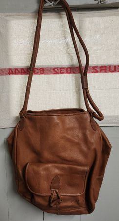 Vintage Bally Leder Beuteltasche Umhängetasche Cognac Braun